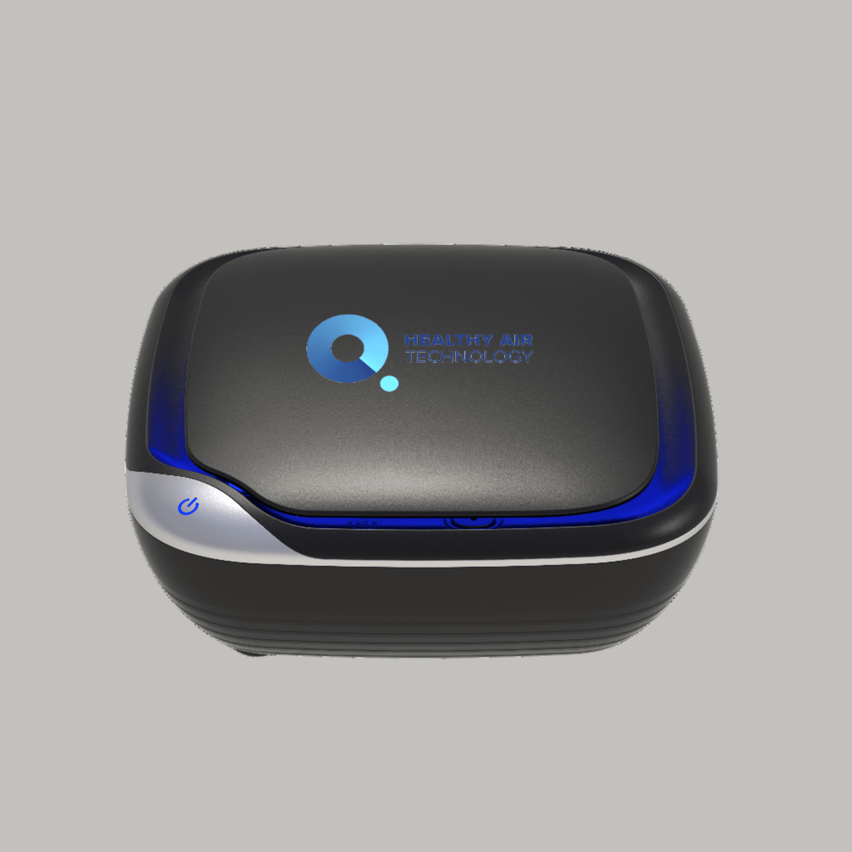 HA30 Air Purifier for Vehicles by Healthy Air Technology, compact black unit with blue LED, ideal for removing smoke, dust, and odors in cars.