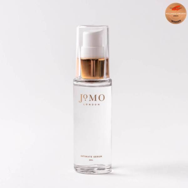 Natural Libido Serum Bundle - Intimate Health & Desire 30ml by Jomo London in minimalist white packaging with abstract body line art. Duo pack for enhancing sexual wellness and desire naturally.