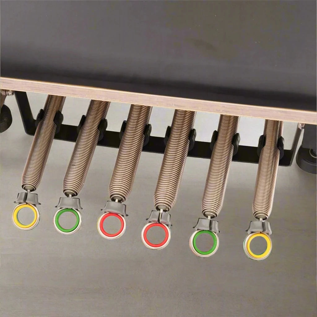 Home Folding Pilates Reformer – Compact & Portable with black padding and wooden frame, ideal for small spaces and home gyms.