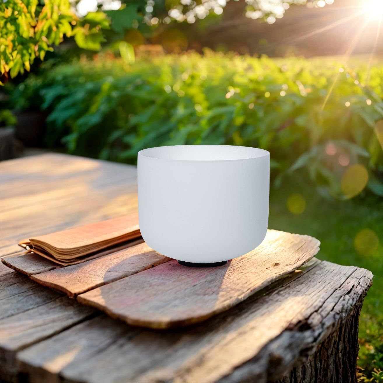 Crystal Singing Bowl Set used in meditation session for energy balance and sound therapy. Ideal for chakra alignment and mindfulness practice.