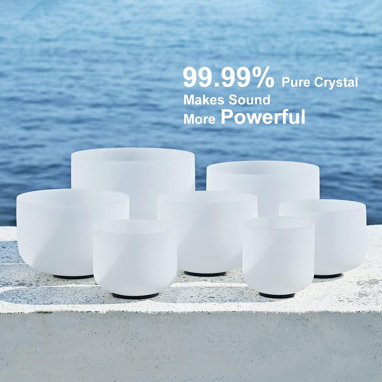 Crystal Singing Bowl Set used in meditation session for energy balance and sound therapy. Ideal for chakra alignment and mindfulness practice.