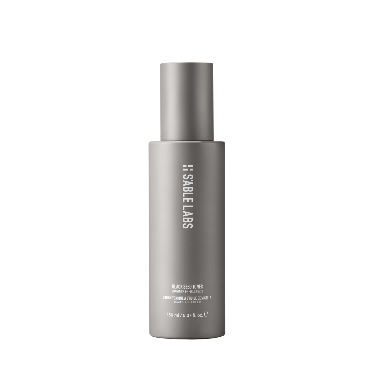 Exfoliating Black Seed Toner by S’Able Labs in sleek grey 150ml bottle. AHA blend toner for radiant skin and reduced hyperpigmentation.