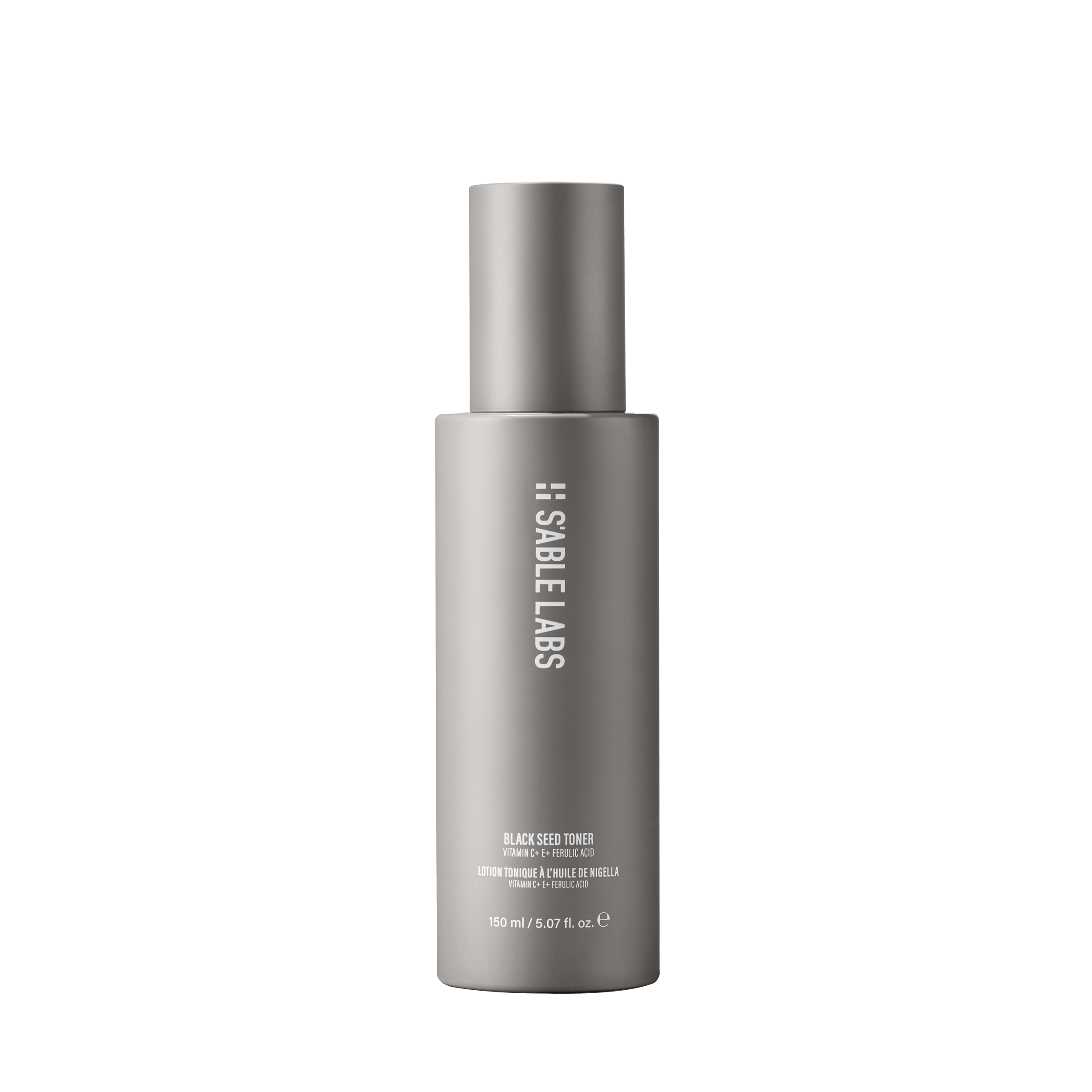 Black Seed Toner Refill - Radiance Restored in eco-friendly pouch by S’Able Labs. Features Vitamin C, E, black seed, and chamomile for glowing skin.