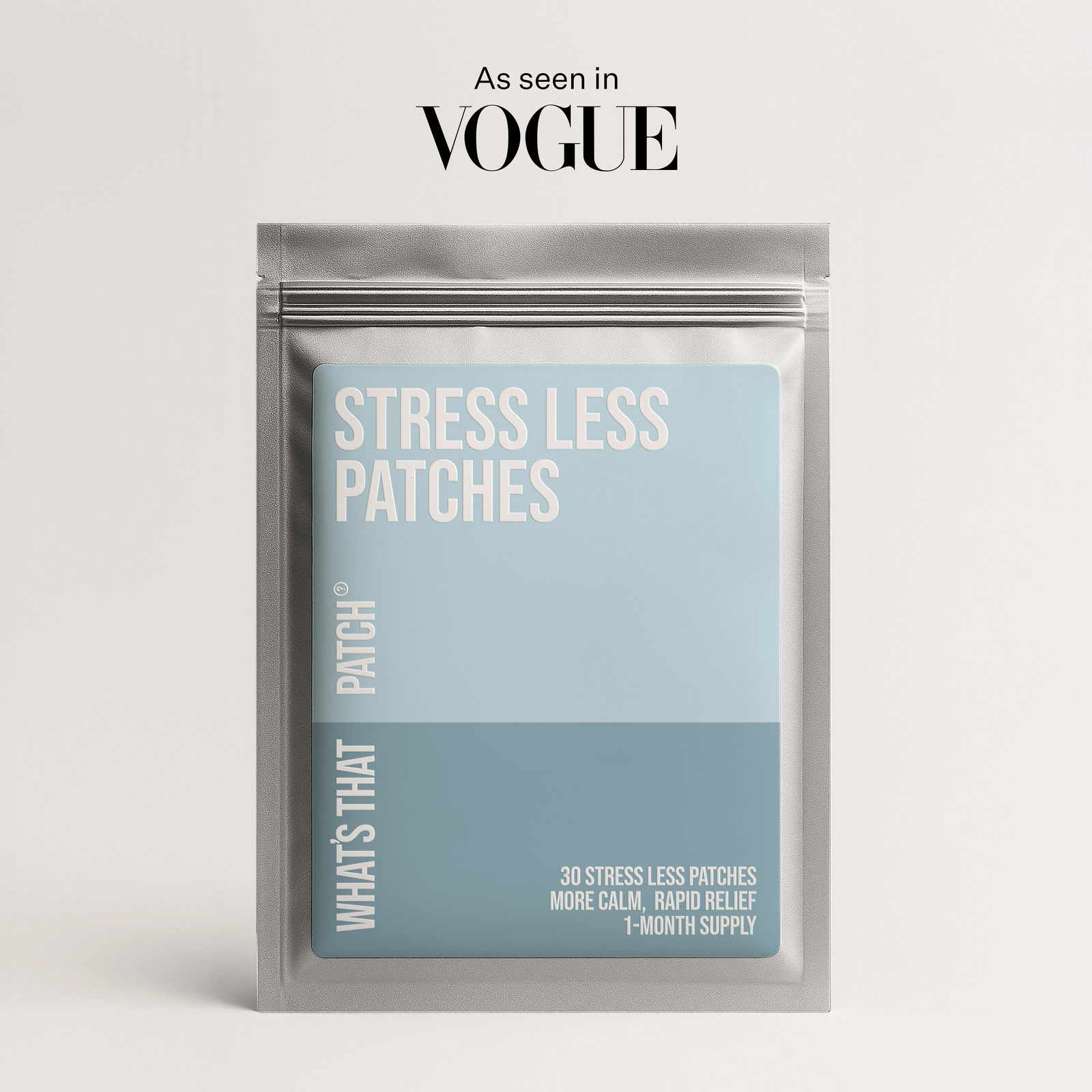 Daily Calm Stress Relief Patches - Inner Peace | 30 Patches in resealable pouch, featured at Vogue Wellness Retreat. Designed for rapid stress relief and daily calm.
