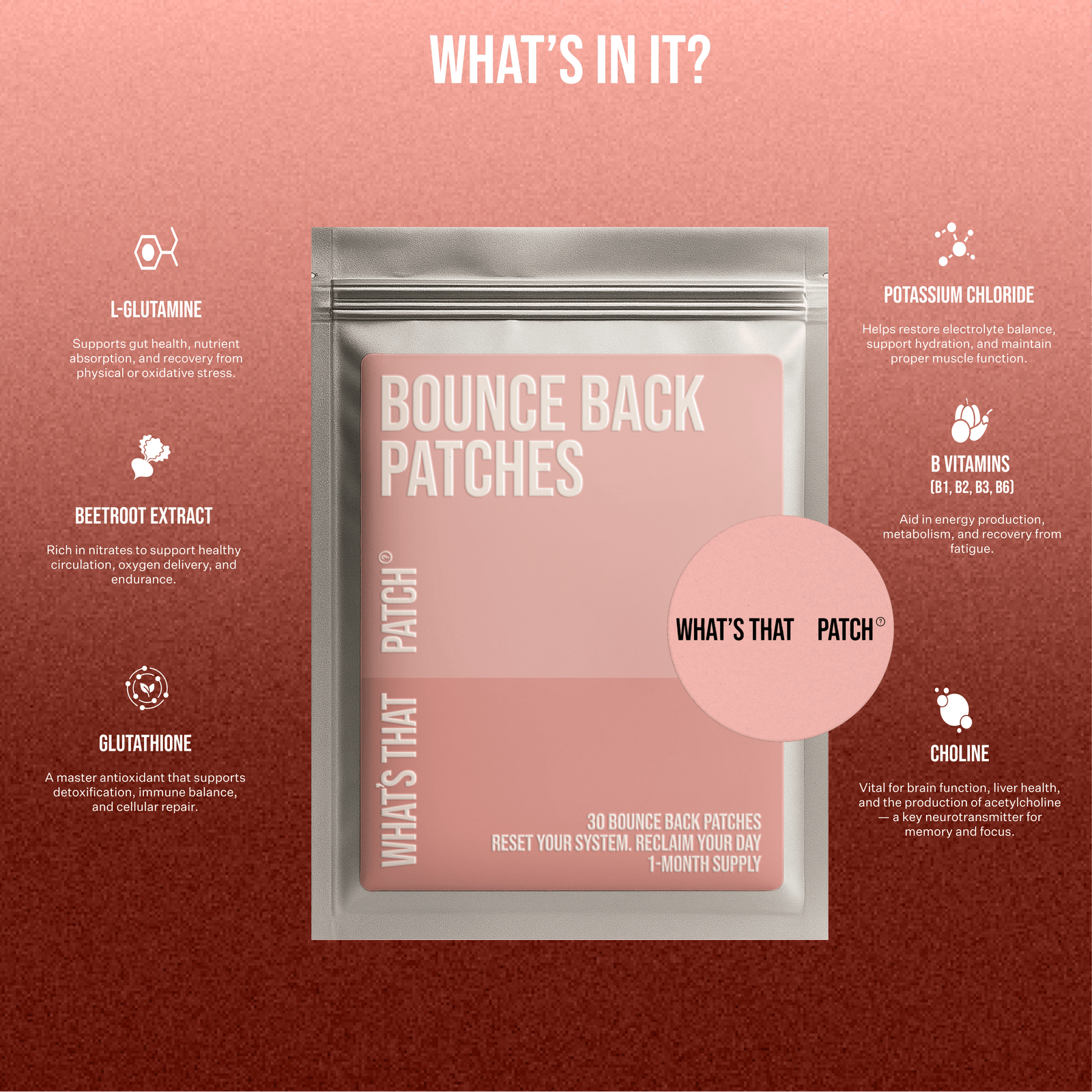 What's That Patch Patch BOUNCE BACK PATCHES