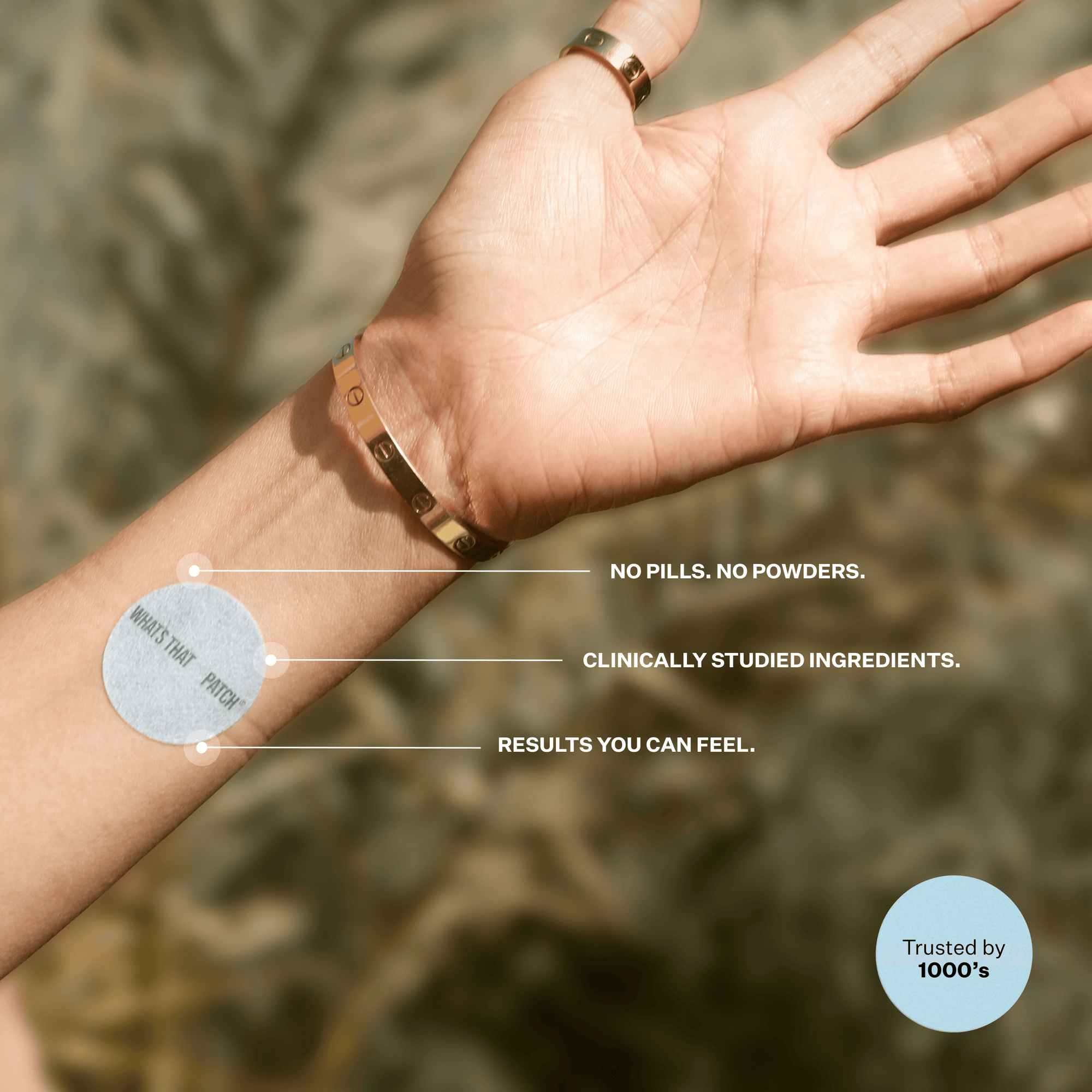 Daily Calm Stress Relief Patches - Inner Peace | 30 Patches in resealable pouch, featured at Vogue Wellness Retreat. Designed for rapid stress relief and daily calm.